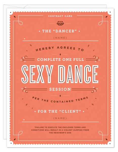 Sexy Dance Contract Card