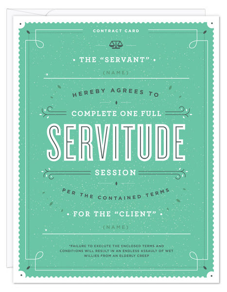Servitude Contract Card