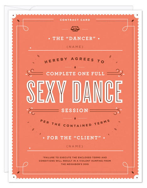 Sexy Dance Contract Card