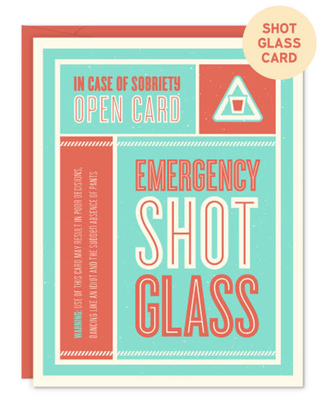 Emergency Shot Glass Card